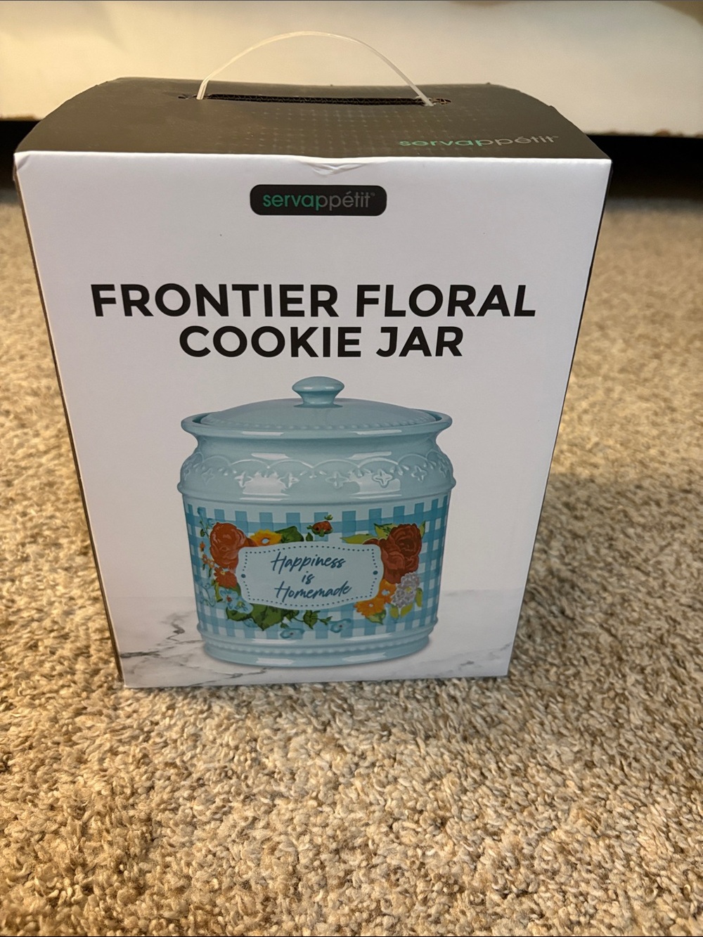 Servappetit Frontier Floral Cookie Jar - Light Blue